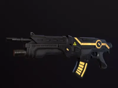 Sci-Fi Energy Weapon Remake Low-poly 3D model