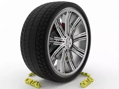 ORTAS CAR WHEEL RIM 121 GAME READY WHEEL RIM TIRE 3D model