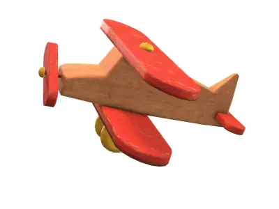 Old Toy Airplane Low-poly 3D model