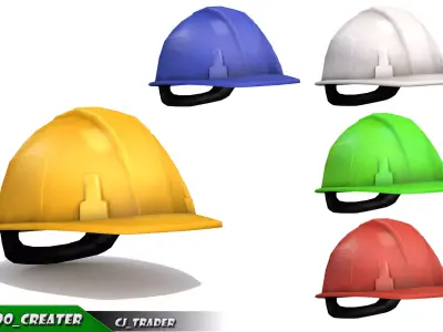 Worker Safety Helmet Collection Lowpoly 3d model 3D Model Pack