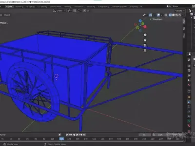 SOUTH KOREA HAND CART  Low-poly 3D model