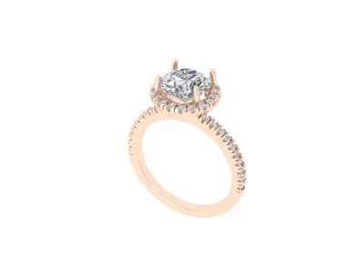 Single Stone With Side Stone Ring 3D print model