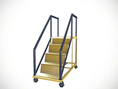 Industrial Ladder Mobile Working Stand Low-poly 3D model