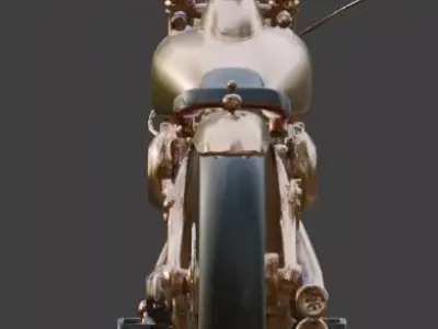 Steampunk High-Performance Motorcycle 3D Model Low-poly 3D model