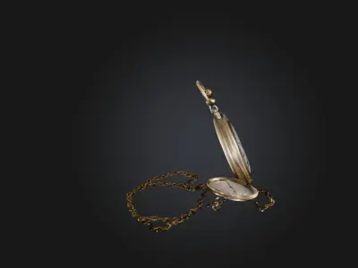 Antique Pocket Watch Low-poly 3D model