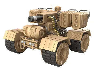 UGV Concept-3-Desert-Clean Low-poly 3D model