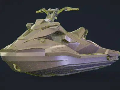Jet Ski - JetBlazer Pro PWC Low poly Low-poly 3D model