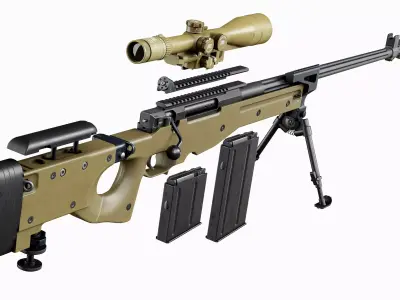 AWP Sniper Tactical Modular Rifle L118 Low-poly 3D model