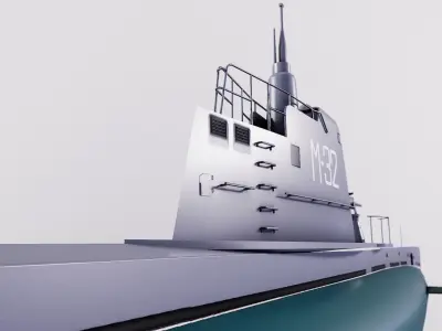 Submarines type M XII Low-poly 3D model
