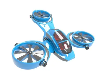 Electric Aircraft Low-poly 3D model