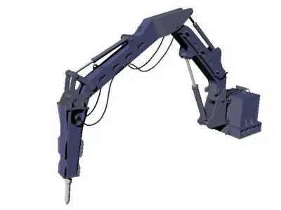 Hydraulic rock breaker arm 3D model