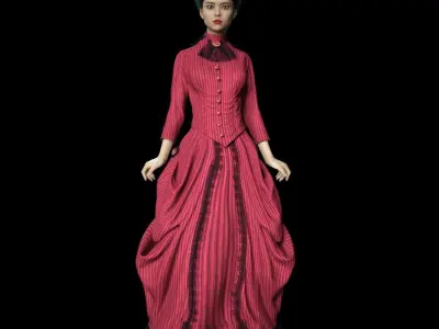 VICTORIAN ERA GIRL 1 3D print model