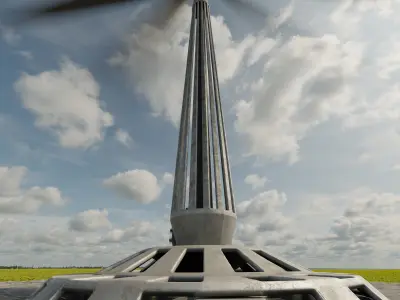 Steampunk Windturbine Textured High-Poly 3D model