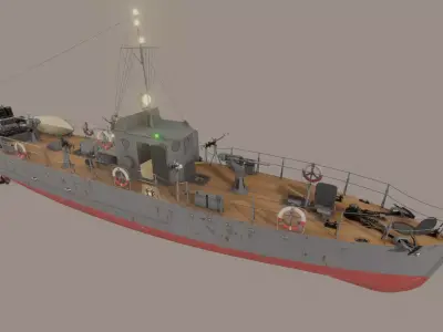 Small hunter of the MO-4 type Low-poly 3D model