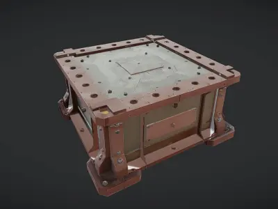 industrial metal container box 3D model