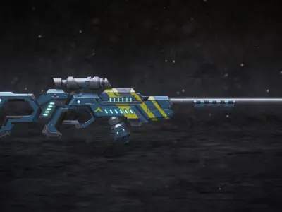 Futuristic Sci-Fi Sniper Rifle 3D model