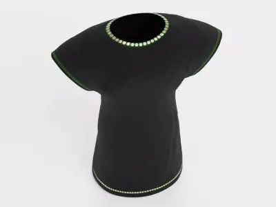 Black Tunic-Style Dress 3D model