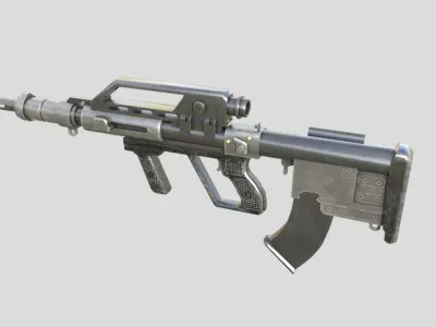M64C-gun model 3d game ready model Low-poly 3D model Low-poly 3D model