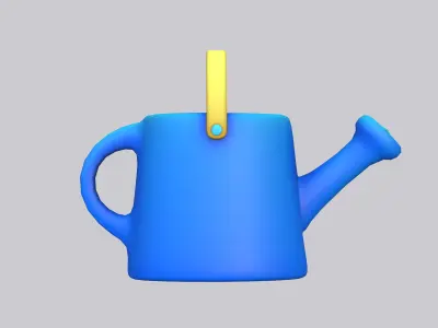 Watering Can Cartoon Low-poly 3D model