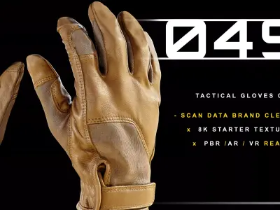 Tactical Gloves 049 Low-poly 3D model