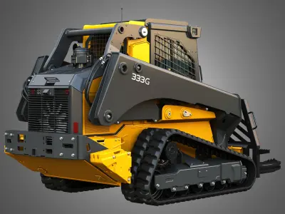 333G Compact Track Loader with Forestry Package - Tree Shear 3D model