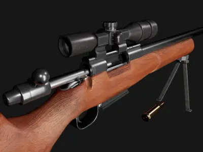 R700 Sniper Rifle Low-poly 3D model