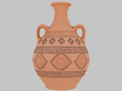 Southwestern Style Ceramic Pottery Low-poly 3D model
