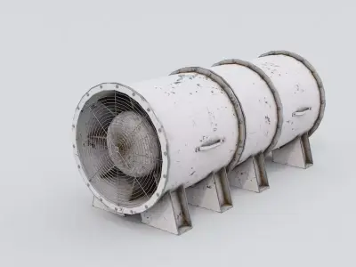 White Ventilation Fan Low-poly 3D model
