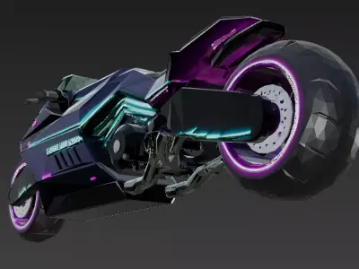 Cartoon Cyber Motorcycle 3D Model Low-poly 3D model