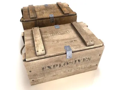 Explosives crate 1 PBR Low-poly 3D model