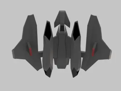 space ship low poly game ready Low-poly 3D model