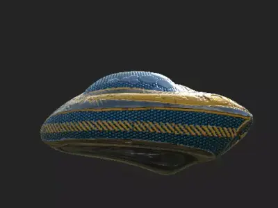 realistic mirror mimetic spaceship Free low-poly 3D model