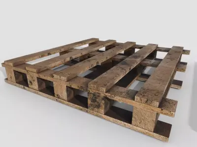 Pallet stack of pipes on Low-poly 3D model