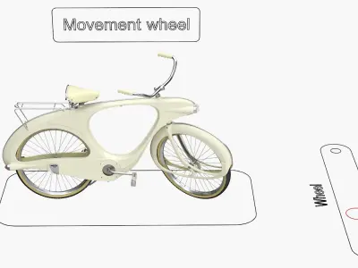  Spacelander Retro Cruiser Bike Cream Rigged 
