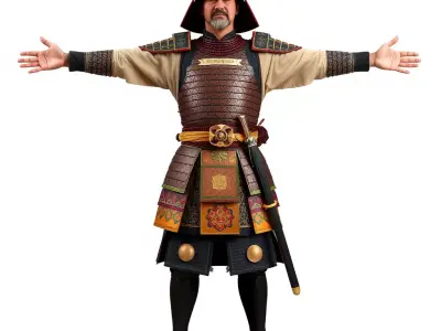 Samurai Warrior Armor model pack Low-poly 3D model purchase