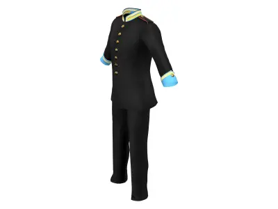 Mens Military Uniform Low-poly 3D model