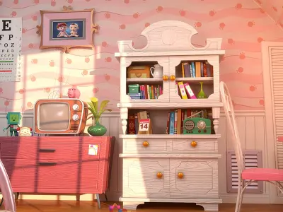  Cartoon Corridor Bedroom V3 