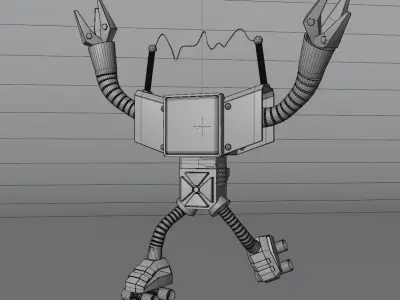 Cute child cartoon robot dream  3D model