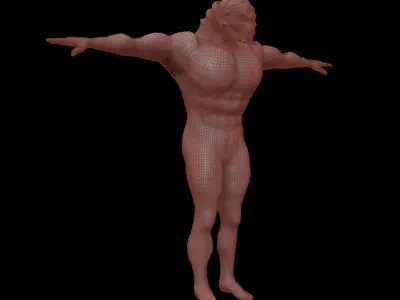 Reptile man Free low-poly 3D model