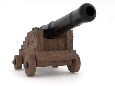 Old Naval Cannon 3D model