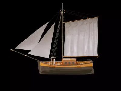 Ship Gaff sloop  3D model
