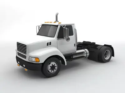 Semi Truck Tractor 2 Axle 3D model