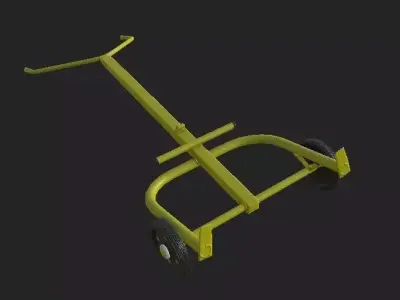 Carrinho de Carregamento de Tambor Low Free low-poly 3D model