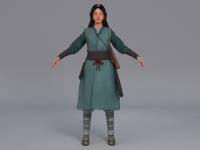 The Archer Woman Haena Lowpoly Game ready 3D model