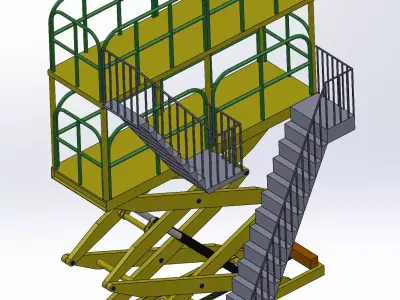 Hydraulic lifting platform 3D model