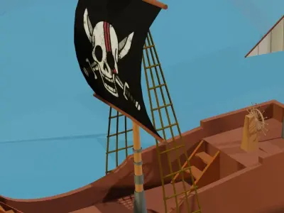 3d pirate ship   Free low-poly 3D model