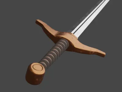 Medieval Long Sword - Game Ready Free low-poly 3D model