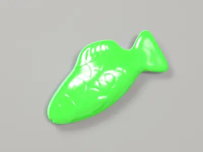 Swedish Fish Green 3D model 3D model