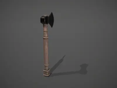 Dark Metal Antique Axe Low-poly 3D model