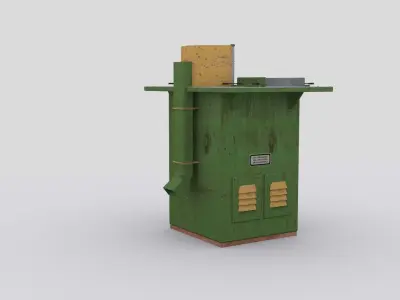 Woodworking machine 2 Low-poly 3D model